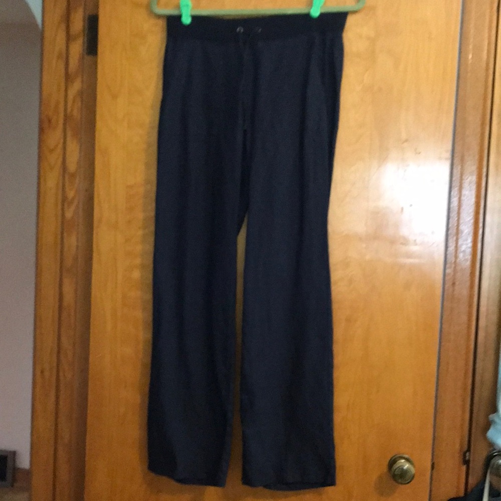 Talbots Navy Blue linen Wide-Leg Pants